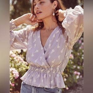 ASTR The Label Roma Peplum Top in XS